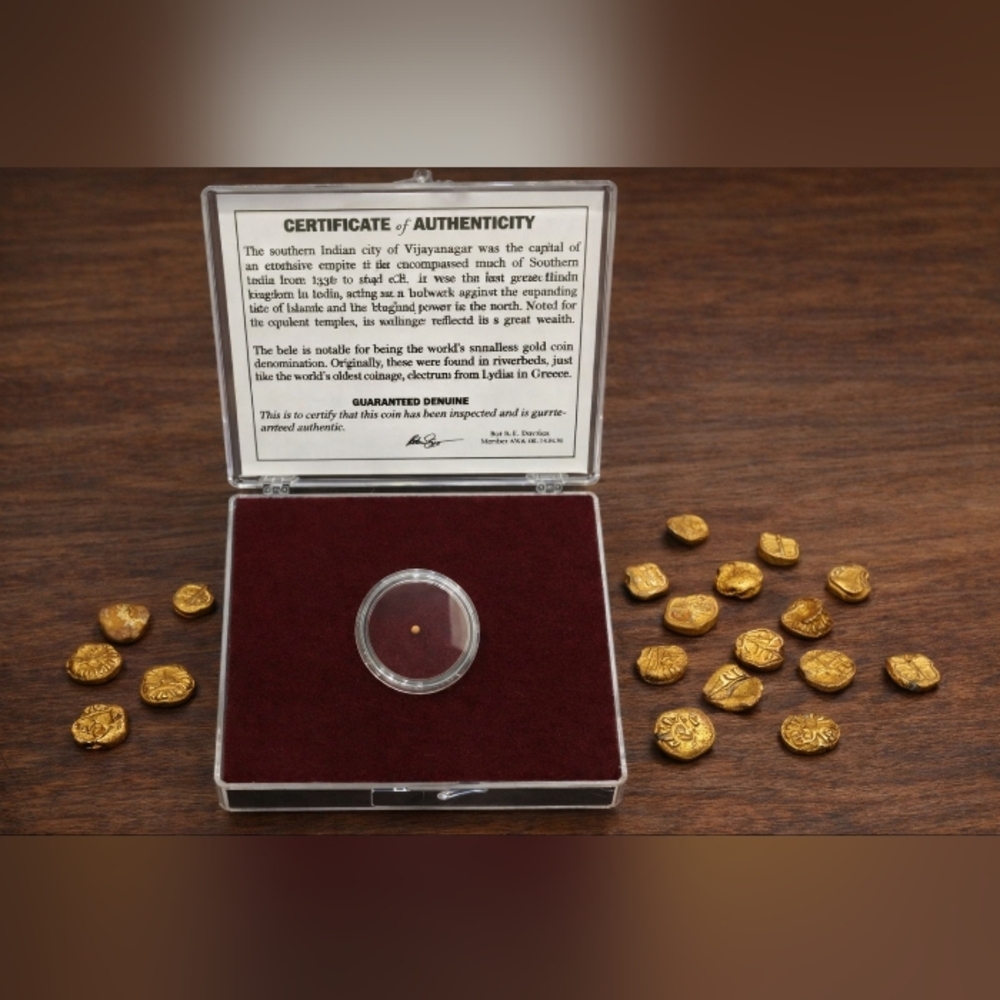 The World's Smallest Gold Coin. India Vijayanagara Empire